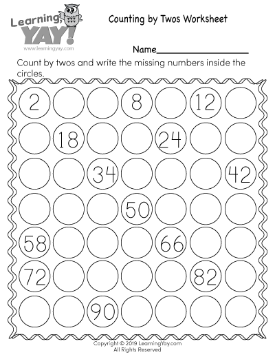Skip Counting by 2s Worksheet